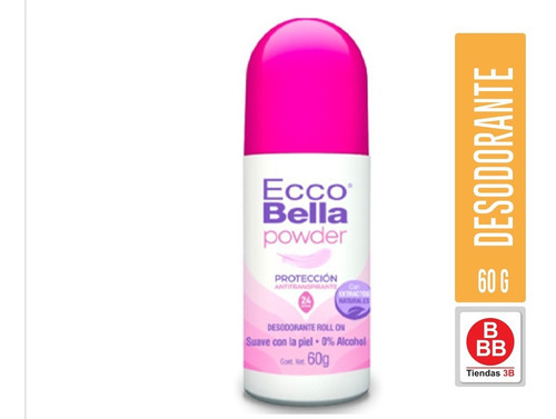 Desodorante Roll On Powder Ecco Bella, 60 G