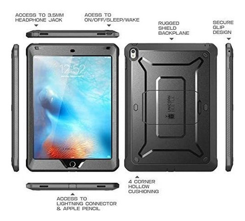 Funda Uso Rudo Para iPad Pro 9.7 Supcase Ubpro Color Negro Unicorn Beetle PRO