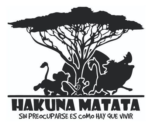 Vinilo Decorativo Frases Rey León Hakuna Matata Pared 