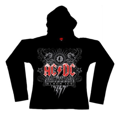 Ac/dc Black Ice Mujer Capucha Small [rockoutlet] Remate