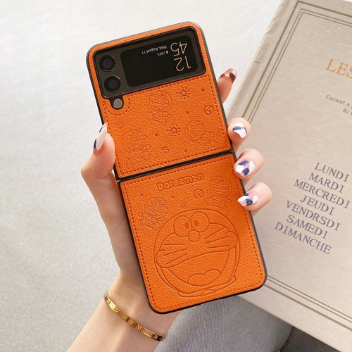 Funda De Piel Doraemon Para Galaxy Z Flip 5 4 3 6 Funda De Silicona Blanda Z Flod 2 3 4 5 6 Find N2 N3 X Flip Xiaomi Mixflip Mix