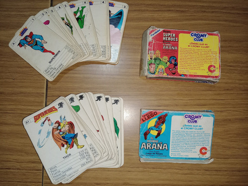 Lote 2 Mazos Cartas Cromy Super Heroes Y Super Amigos 1985 1 (Usado)