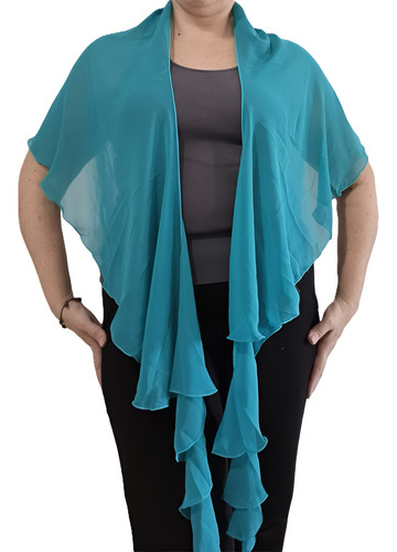 Chal Verde Fiesta Madrina 2,20mts. X 40cm. Extremo Retorcido Verde U