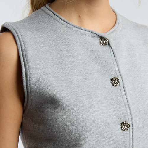 Chaleco Mujer Kevingston Carol Viscosa Gris