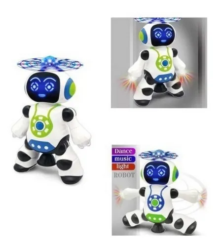 Brinquedo Robô Musical 360 Graus Com Som E Luz Ótimo Presente Brinquedo  Boneco Musical Com Luz Dance Robot Robô Que Dança DIA DAS CRIANÇAS