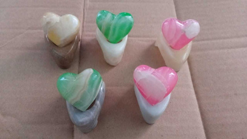 10 Corazones De Onix Y Mármol Surtidos Feng Shui (Usado)