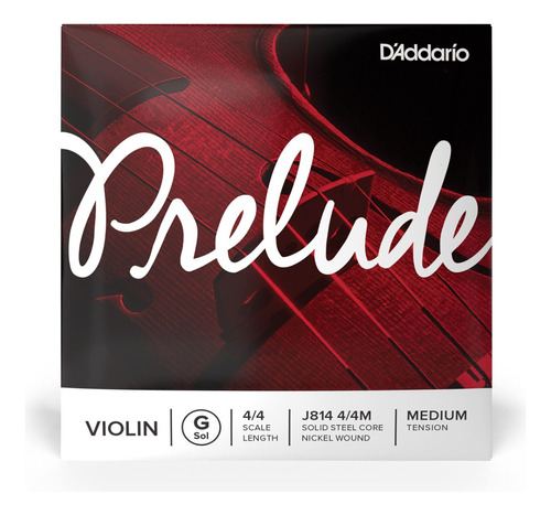 Cuerda Individual Sol Para Violín Daddario Prelude J814 4/4m