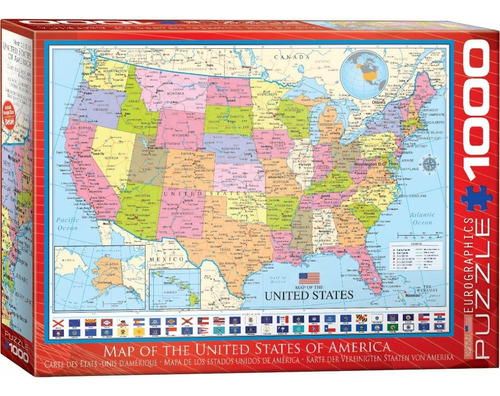 Puzzle 1000 Piezas Map Of De United States - Eurographics