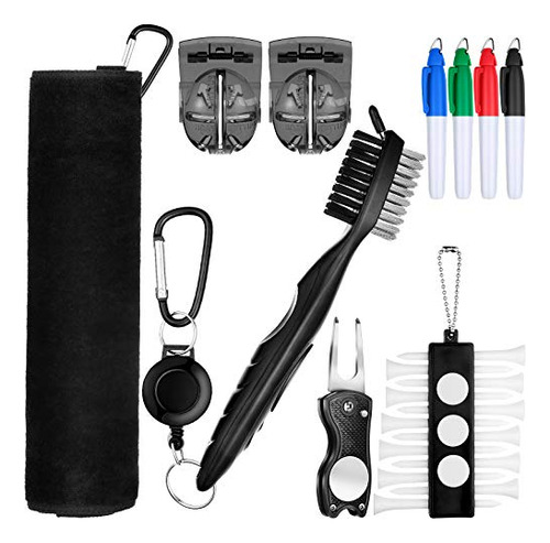 Kit De Accesorios De Golf 22 Pzs: Toalla, 4 Marcadores, 2