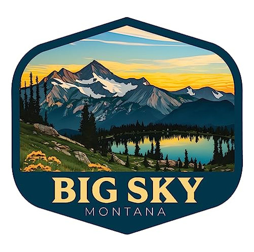 Decal Vinilo Recuerdo Big Sky Montana Montaña Y Lago 4 