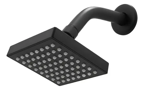 Ducha Quadrada Chuveiro Articulável Solar Gás Preto Fosco Cinza-escuro