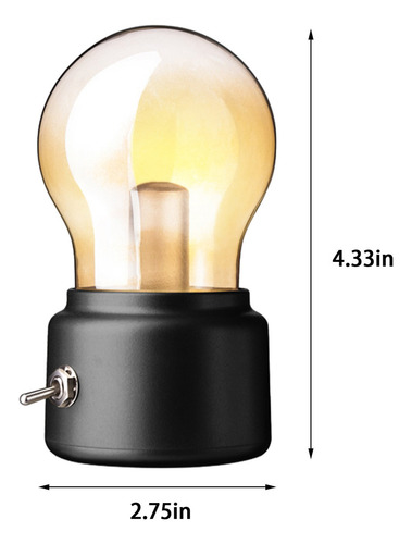 Lámpara De Mesa Retro Con Bombilla Led Y Luces De Noche Con