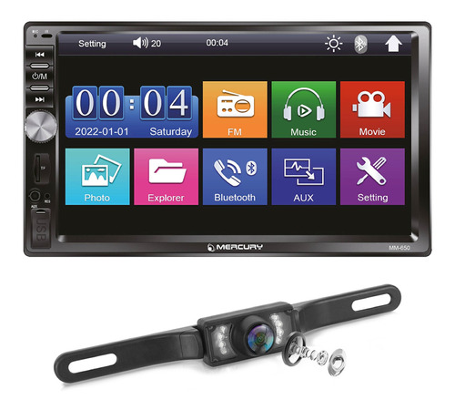 Pantalla 7 Pul Bluetooth Mirror Link Camara Retroceso 7 Leds