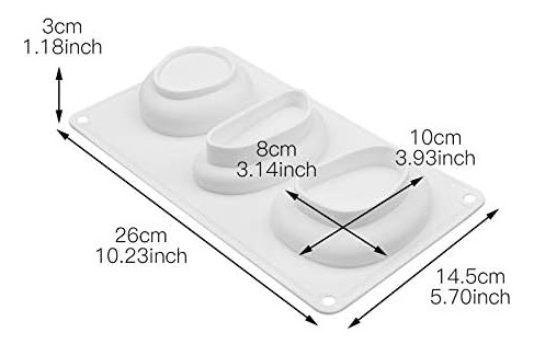 Juego De 2 Moldes De Silicona De Piedra 3d, Piedra Elíptica