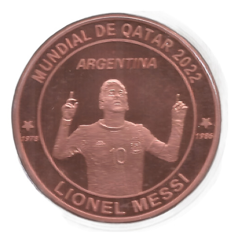 Medalla De Cobre 999 Messi Copa Del Mundo Qatar 30 Grs