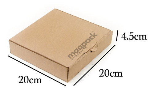 50 Caja Para Pizza 20x20x4.5cms Carton Microcorrugado Kraft