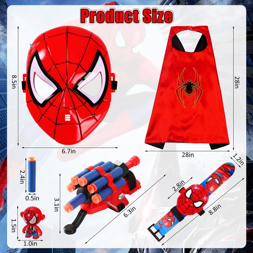 Lanzadores De Telarañas Deejacke Con Capa Y Máscara Led