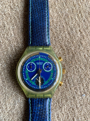 Relogio Swatch, Anos 90, Cronografico,en Otimo Estado,couro