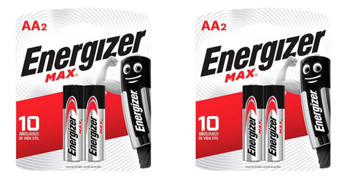 2 Blister Baterías Energizer Aa Alcalina Doble A 4 Total