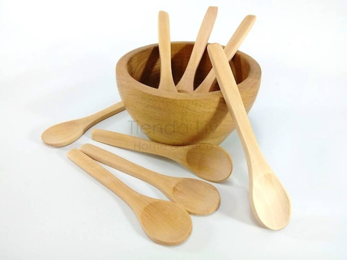 Imagen 7 de 7 de Cuchara De Madera De Bambú X 10