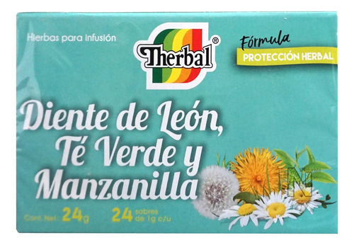 Té Manzanilla, Té Verde Y Diente De León Therbal C/24 Sobres