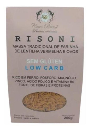 Macarrão Risoni De Lentilha Vermelha Sem Glúten Ceres 200g