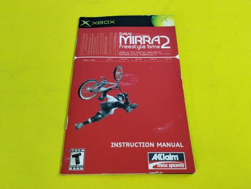Manual Dave Mirra 2 Freestyle Bmx 2 Xbox Clasico