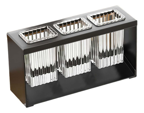 Soporte Para Utensilios Con Compartimento, Escurridor Negro