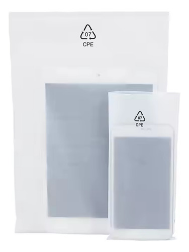 200 Bolsas Cpe Mate Blancas Con Cierre Hermético Blanco Mate 8x18 Cpe Matte Bag