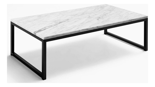 Mesa De Centro Basic Black - Mármol Con Estructura Metálica