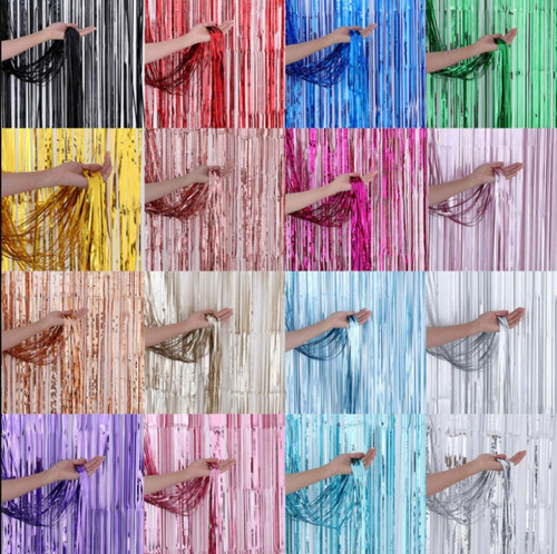 Cortina Metalizada Varios Colores 1x2 Mt Cotillon