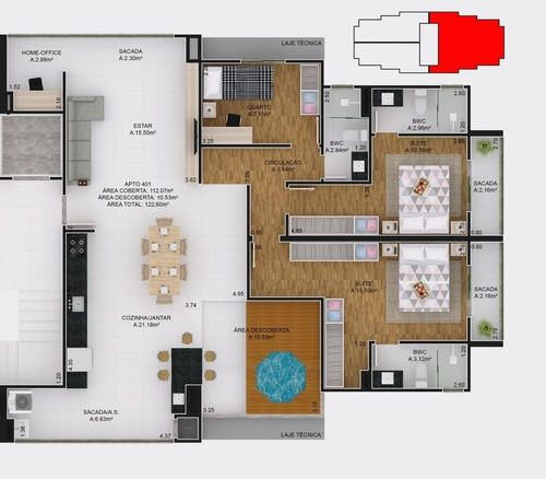 Imagem 3 de 14 de Cobertura No Bom Retiro Com 3 Quartos Para Venda, 122 M² - Ka1387