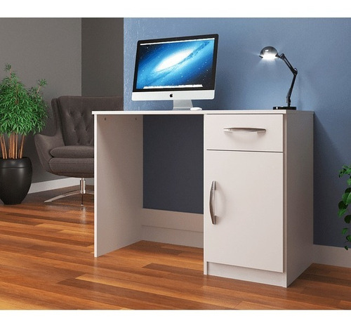 Escritorio Compaq Con Puerta Y Cajon Blanco - Be Design