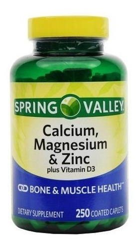 Calcio Magnesio Y Zinc Vitamina D3 Spring Valley 250 Tabs