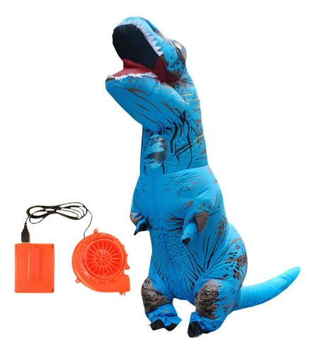 Disfraz De Dinosaurio Inflable, Disfraz Con Adultos Azul