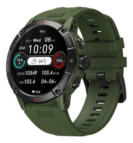 Relógio Smartwatch Militar Zeblaze Ares3 Sport Mode Ultra Hd Cor da caixa Verde/Grafite Cor da pulseira Verde Cor do bisel Preto Desenho da pulseira Esportiva