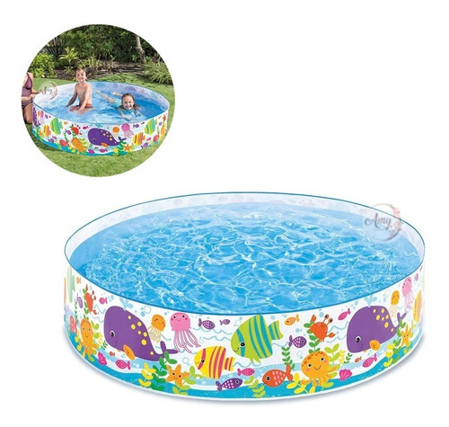 Piscina inflável multicolorida Intex Color 183x38cm Snapset Play Rigid