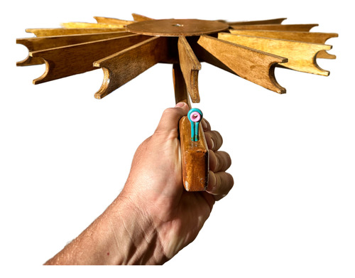 Manivela Madeira Pipa Profissional 66 Cm Pipa Combate Leve Marrom-escuro
