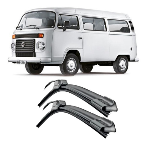 Par Limpador Parabrisa Palheta Silicone Vw Kombi 1975 A 2013