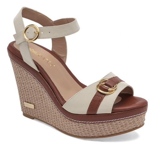 Sandalias Plataforma Mujer Moramora Latte Cafe 125-498