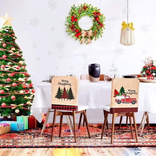 New,, Funda Para Silla De Comedor Con Decoración Navideña