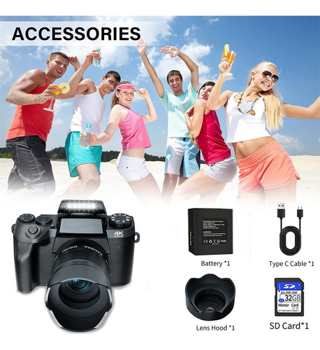 Câmera Digital Slr De 64 Mp Com Foco Automático