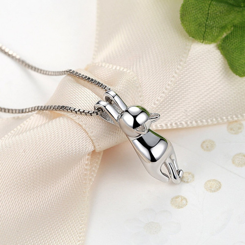 Collar Colgante Plata Fina 925 Gatito Jugueton / Todojoyas