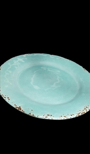 Imagen 3 de 4 de Plato Playo Vintage Melamina 28cm Simil Porcelana 5m Palermo