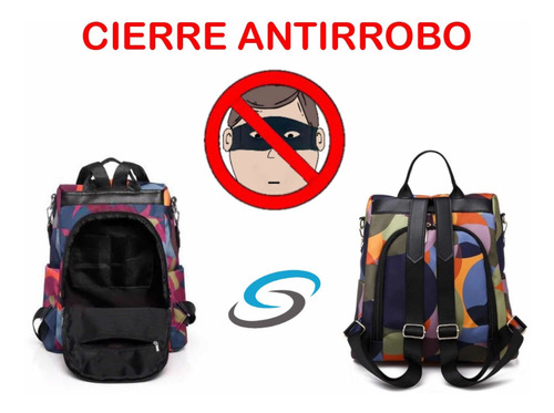 Imagen 8 de 10 de Bolsa Mujer Mochila Antirrobo Impermeable Moda Casual 35