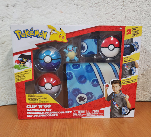 Pokemon Pack Múltiple Clip N Go Set Bandolier 5 Pcs Squirtle