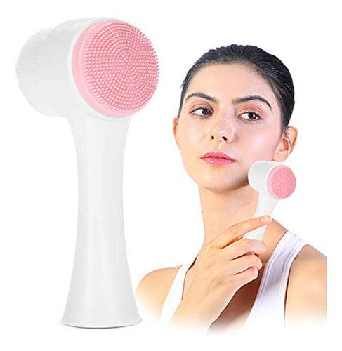Cepillo Para Polvo De Limpieza Facial, Doble Cara Limpia Y E
