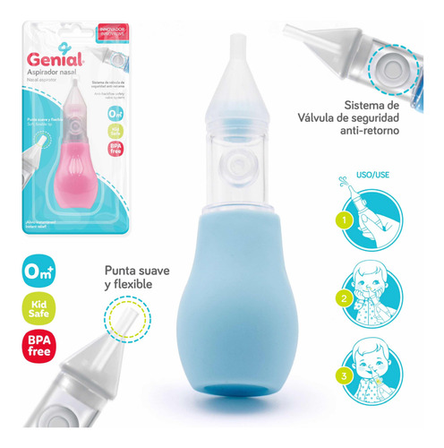 Imagen 1 de 1 de Aspirador Nasal Bebé Marca Genial 0 Meses