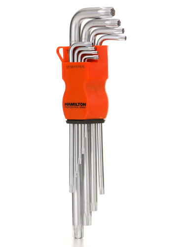 Juego Set Llaves L Torx Largas 9 Piezas Hamilton Acero Cr V