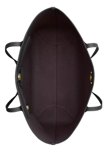 Bolsa Coach Dama City Tote Dark Brown Con Botón Acabado De L